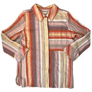 Soft Surroundings Maddalena Petite striped button-up shirt